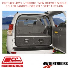 OUTBACK 4WD INTERIORS TWIN DRAWER SINGLE ROLLER LANDCRUISER GX 5 SEAT 11/09-ON